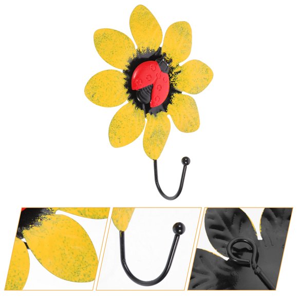 FENGGUIQU Gancho Metálico Amarillo Para Pared Con Floral Ideal Para Colgar Accesorios