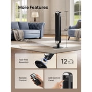DREO 42 Tower Fans for home, Standing Bladeless Fan with Remote, 90° Oscillating Fan with LED Display, 12H Timer, 6 Speeds, 4 Modes, 26 ft/S High Velocity, 28dB Ultra Quiet Bedroom Fans