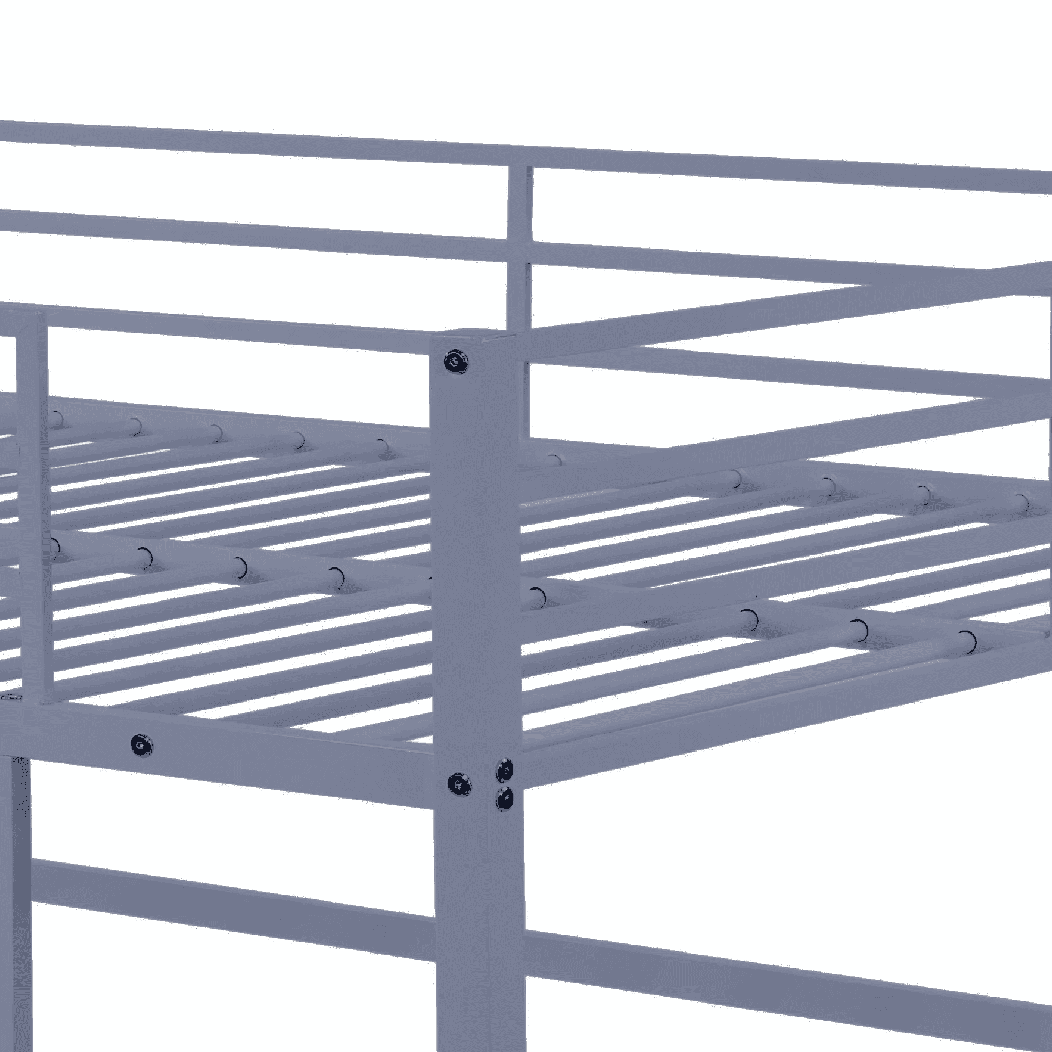 MAYEERTY Metal Full Size Loft Bed, Loft Bed Frame with Safety Guard Rails & Flat Ladder, for Kids Teens Adults, Gray