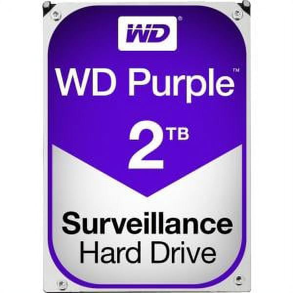 WD Purple 2TB Surveillance HDD - 5400 RPM, SATA 6 Gb/s, 64MB