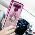 thumbnail image 3 of LG K51 Phone Case Slim Kickstand Liquid Glitter Dual Colors Stylish LG K51 Phone Case Gold/Purple, 3 of 4