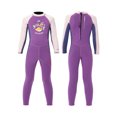 thumbnail image 4 of Soidarity Traje de neopreno para niños, conjunto de esnórquel de una pieza, traje de baño de dibujos animados para niñas, traje de neopreno de nailon Deportes acuáticos Violeta METRO Soidarity OD003308-02, 4 of 6