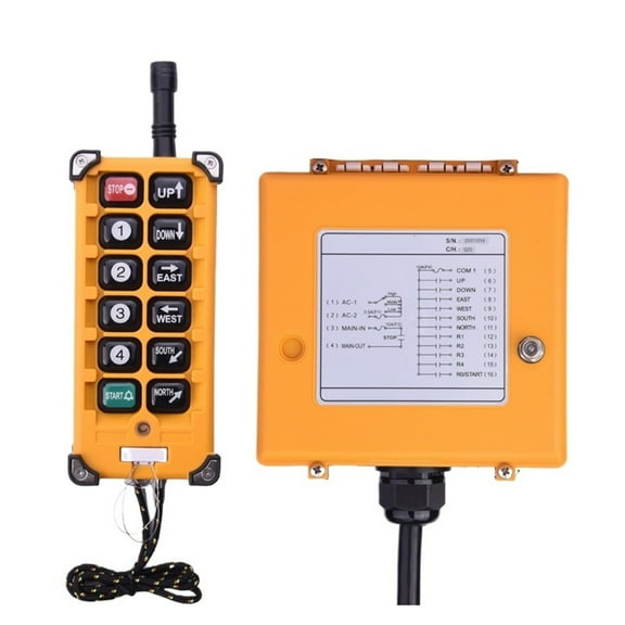 10 Buttons Industrial Wireless Radio Crane Remote Control Switches Hoist Overhead Bridge Crane Lift Control ,IP68 Dustproof and Waterproof Rating