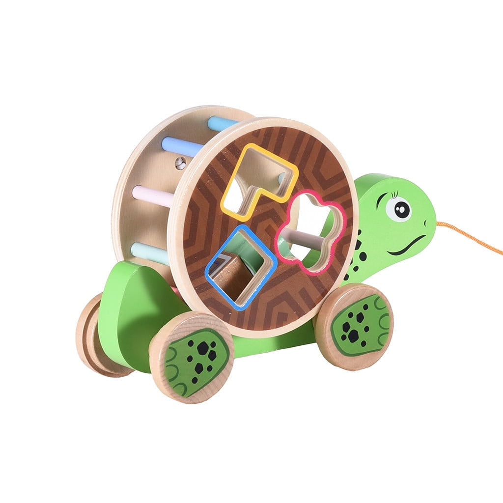 Wooden Shape Pull Toy - Wooden Puzzle Educational Toy ...