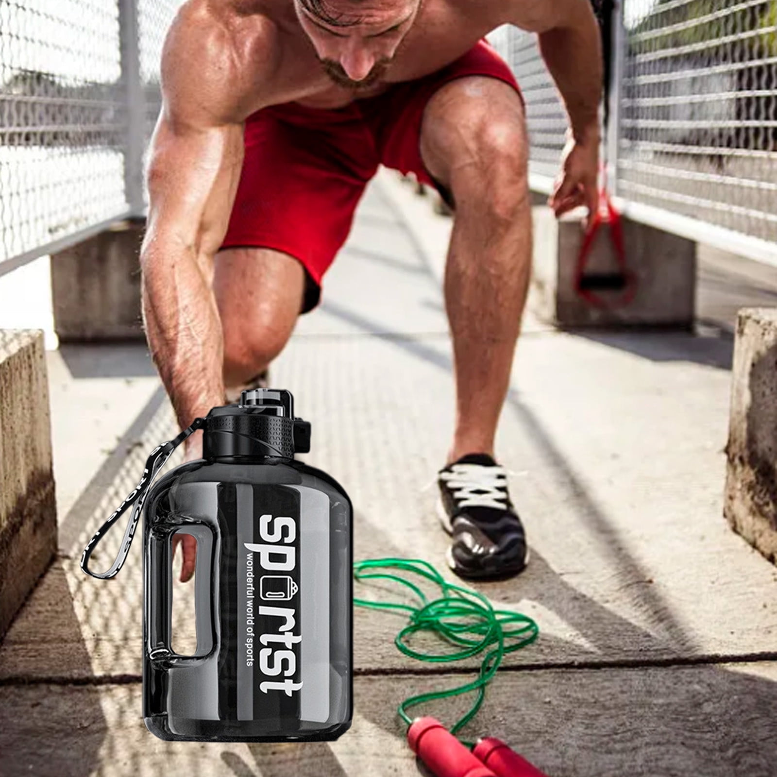 Large Capacity Water Cup Ton Barrel Sports Fitness Male Female Portable Plastic Space Pot Big Belly Water Cup Labor Day Water Cup, Sports Fitness Water Bottle, Sleek Modern Design, Hydration