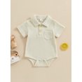 thumbnail image 2 of Bagilaanoe Newborn Baby Boys Summer Rompers Short Sleeve Bodysuits 3M 6M 12M Infant Casual One Piece Short Jumpsuit, 2 of 7