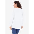 thumbnail image 2 of Roaman's Women's Plus Size Ultimate Cotton Crewneck Long Sleeve Tee, 2 of 6