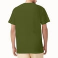 thumbnail image 2 of NAMTYQX Polyester Shirts for Men Patterned Soft Short Sleeve Lightweight Flex Plus Size Casual Lounges Relaxed Fit Round Neck Graphic Tees Men Army Green Size S, 2 of 4