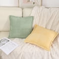 thumbnail image 5 of Corduroy Throw Pillows, Yamaziot 18"x18" Decorative Pillow Cushion with Pillow Insert for Sofa, Bed, Living Room, Green, 4 Pack, 5 of 9