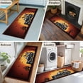 thumbnail image 5 of 2'x6' Rug Runners for Hallways Kitchen, Burnt Orange Halloween Non Slip Entryway Beside Floor Carpet Runner, Spooky Pumpkins Horror Plaid Washable Laundry Room Bedroom Throw Rugs Mat for Family Pet, 5 of 8