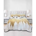 thumbnail image 3 of Abstract Gold Twin Size Down Alternative Comforter, Lightweight Comforter Quilt Bedding Set with Pillow Shams Modern Minimalist Art White Gray Ripple All Seasons Bed Comforter Duvet Insert 68"x86", 3 of 7
