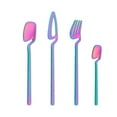 thumbnail image 1 of Stainless Steel Polished Cutlery Set Set Spoons Forks Forks Dessert Dinnerware Kitchen Silverware for Travelling Wedding Ceremony Camping Colorful, 1 of 1