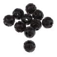 thumbnail image 3 of Lote de 10 colgantes vintage de cuentas de madera negra con estampado budista y cadena. Los 8MM, 3 of 8