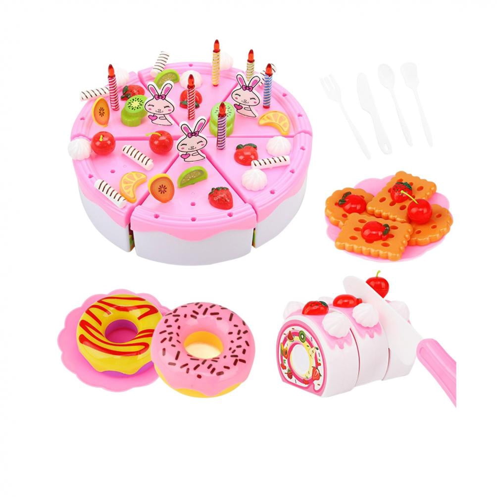 71 Pcs Jeu de Rôle Cuisine Jouet Joyeux Anniversaire Ensemble de