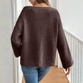 thumbnail image 4 of TrdSipl Womens Tie Front Cardigan Sweaters Cute Bowtie Long Puff Sleeve Sweater 2025 Winter Loose Knitted Stylish Knitwears Coffee XL, 4 of 7