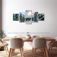 thumbnail image 3 of Elephant Stock Ski Away Wall Art - Horizontal Multi Panel Canvas - Living Room Wall Decor - Sports Multi Panel - Blue And Green Decor - 68" x 30", 3 of 8