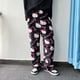 thumbnail image 4 of Sanrio-Pijama de franela de Hello Kitty para mujer, pantalones cálidos de lana de dibujos animados, pantalones casuales para el hogar, moda de otoño e invierno, color negro, 4 of 5