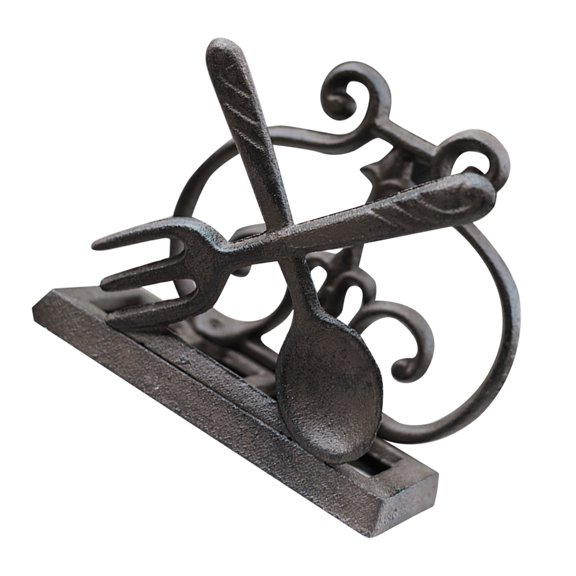 Vintage Style Cast Iron Napkin Holder for Paper Towels and Tissue Rolls, Kitchen Table Organizer and Decor