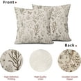 thumbnail image 5 of Spring Brown Floral Pillow Covers 16x16 Inch Vintage Wild Flower Herbs Plant Butterfly Decorative Pillow Cases Botanical Farmhouse Cushion Covers Home Decor for Sofa Couch Outdoor Set of 2, 5 of 6