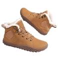thumbnail image 4 of Pandaie Barefoot Snow Boots for Men Waterproof Winter Minimalist Ankle Booties Hiking Walking High Top Sneakers Brown 11, 4 of 4