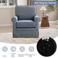 thumbnail image 3 of Ebello 30" Swivel Accent Chair, Wide Bohemian Cotton Blend Vertical Arm Accent Chairs for Adults, Blue, 3 of 9