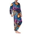 thumbnail image 2 of Susaid Fantasy Cosmic Landscape Print Men's Long Sleeve Pajama Set, Two-Piece Button-Down Loungewear PJs Set, Comfortable Sleepwear for Relaxation-Medium, 2 of 7