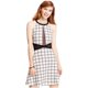 thumbnail image 1 of Material Girl Womens Illusion Printed Fit & Flare A-line Dress, Blanco, XX-Small, 1 of 2