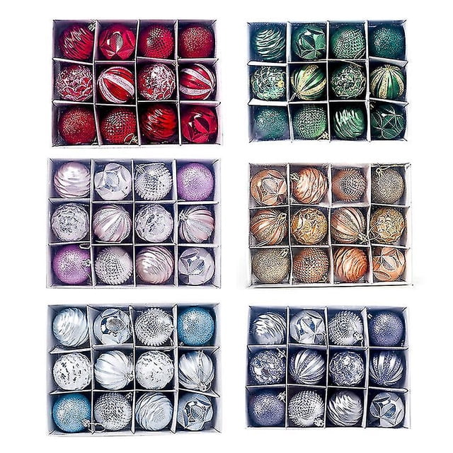 12pcs Christmas Decorations Baubles Tree Xmas Balls Party Wedding OrnamentGoldGold