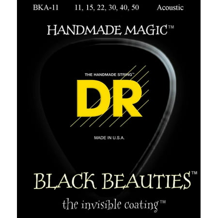 DR Strings Black Beauties Light Acoustic Guitar Strings