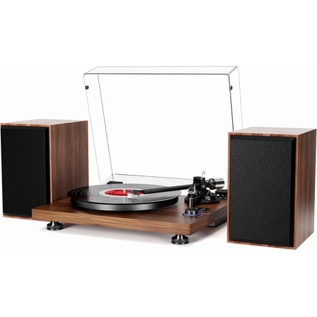 EYESEN Bluetooth Turntable HiFi System and record player with 36W Speakers & Magnetic Cartridge