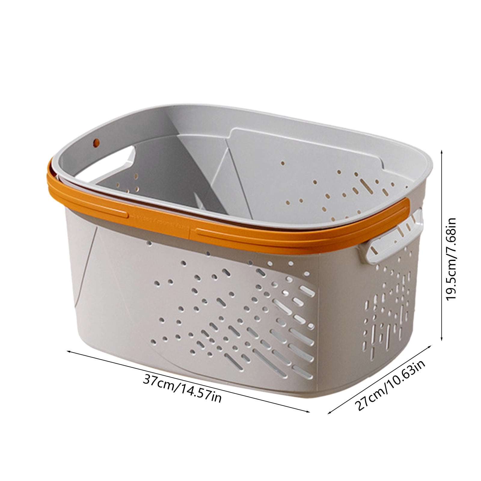 Surpdew Laundry Basket - Large Laundry Basket With Handles - Stackable Plastic Hamper For Dirty Clothes - Storage Bin & Organizer For Bathroom, Bedroom 鈥?Heavy Duty Gray 14.57X10.63X7.68In