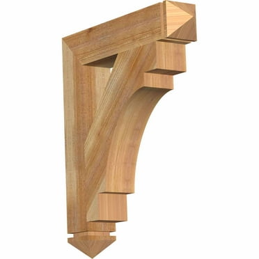 Ekena Millwork 6"W x 32"D x 44"H Merced Traditional Rough Sawn Bracket, Western Red Cedar