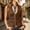 Brown, variant on Wovilon Women's V-Neck Suede Vest with Button Front and Side Pockets, Slim Fit Sleeveless Casual Western Style Waistcoat for Vacation and Daily Wear