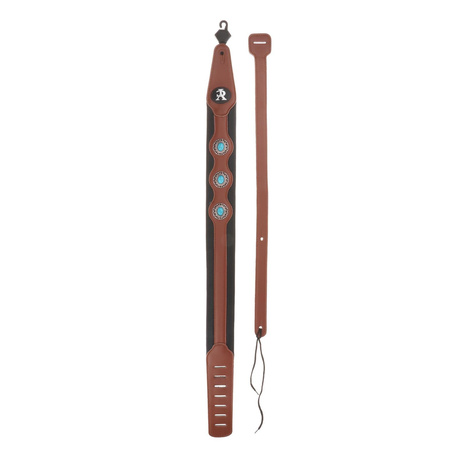 LeeQinersw 2Pcs Leathers Double Stitched Leather Guitar Strap 3 inches Adjustable