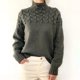 thumbnail image 1 of Suéteres de cuello alto para mujer Suéter de punto holgado Suéter grueso Moda Otoño Invierno Jersey de manga larga con tejido de cable, 1 of 5