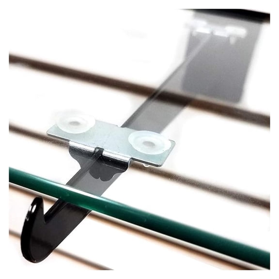 Center Shelf Rest Clip & Rubber Cushion for Brackets to Hang Glass, Wood Or Metal Shelf, 100 Pack