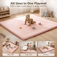 thumbnail image 6 of Baby Play Mat, Caveen Vegan Leather Baby Playpen Mat, Thicken Soft Crawling Mat for Infant, Wipe-Clean, 50"x 50", Pink, 6 of 7