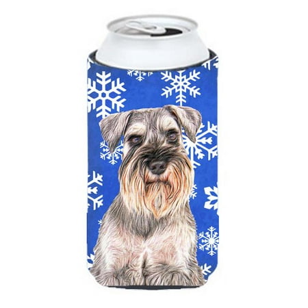 

Winter Snowflakes Holiday Schnauzer Tall Boy bottle sleeve Hugger