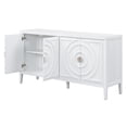 thumbnail image 6 of Retro Sideboard door with Circular Groove Design Round Metal Door Handle for Entrance, Dinning Room, Living Room (White), 6 of 12