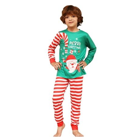 

Dezsed Christmas Pajamas for Family Clearance Christmas Fashion Long Sleeves Child Printed Top+Pants Family Matching Pajamas Set Mint Green 5T