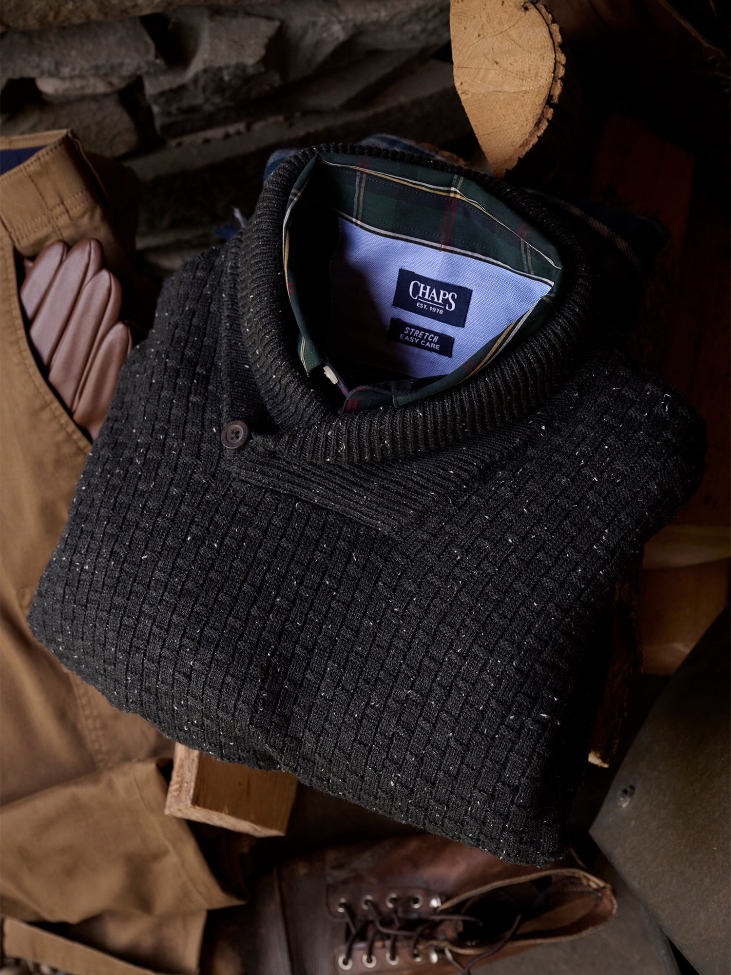 Chaps Men's & Big Men's Ottoman Cowl Neck Sweater, Sizes S-3XL