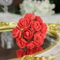 thumbnail image 2 of Efavormart 48 Roses | 4" Tall Burgundy Real Touch Artificial DIY Foam Rose Flowers With Stem, Craft Rose Buds, 2 of 11