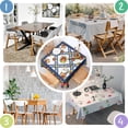 thumbnail image 4 of Pioneer Flower Floral Print Pattern Square Tablecloth, Waterproof Wipeable Spillproof Washable Table Cover for Home Kitchen Party Decor, 42"x42", 4 of 6