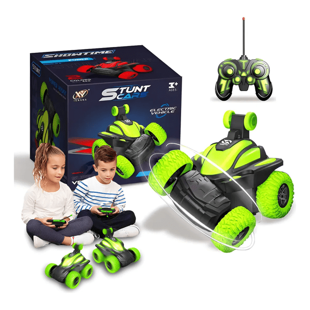 Coche Rc Acrobacias 360° Juguete Recargable Para Niños Carro De Control Remoto Xtellar verde