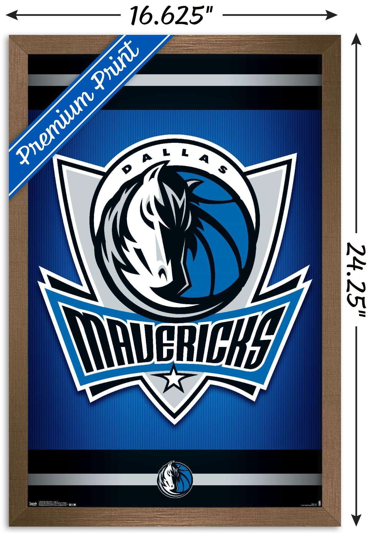 NBA Dallas Mavericks - Logo 14 Wall Poster, 14.725" x 22.375", Framed