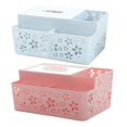 thumbnail image 2 of Multifunction Desktop Tissue Holder Rectangular Plastic Assorted Color for Living Room Use 2Pcs, 2 of 3