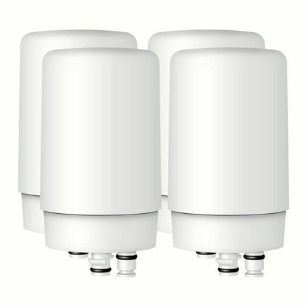 AQUA CREST Faucet Filter Replacement for Faucet Filter, 36311 On Tap Water Filtration System, FR-200, FF-100 Replacement Filter, White(4)