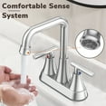 thumbnail image 4 of KINGTACK Bathroom Sink Faucet, 4 inch Brushed Nickel Bathroom Faucets with Pop-up Drain and Supply Lines, Stainless Steel 2-Handle Centerset Faucet for Bathroom Faucet 3 Hole, 2 Pack, 4 of 10