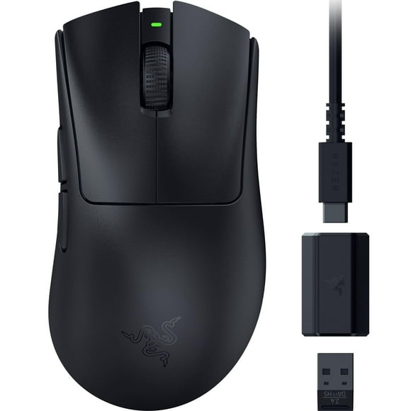 Razer DeathAdder V3 HyperSpeed Wireless Esports Gaming Mouse: 55 g Lightweight - Ergonomic & Smooth Touch Texture - Up to 100 Hr Battery - Gen 3 Optical Switches - Focus
