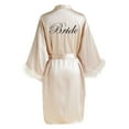 thumbnail image 6 of Yuncity Women Nightgown Silk Wedding Party Team Bride Robe Letters Kimono Satin Pyjamas Bridesmaid Bathrobe Pajamas Pjs Loungewear Soft One Size, 6 of 7